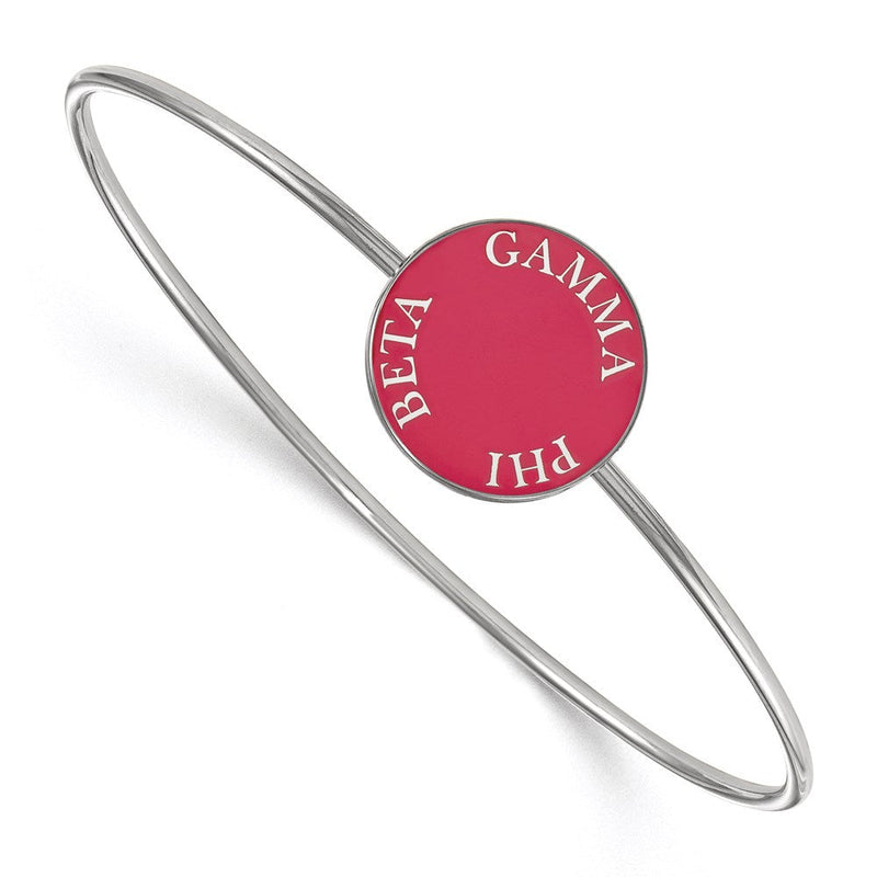 Sterlingsilber Rhodiniert Logoart Gamma Phi Beta Emailliert Schieber auf Armreif Armband