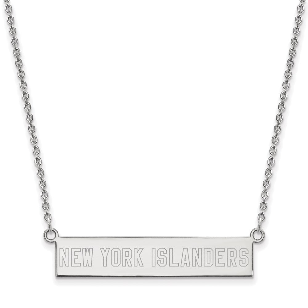 Sterlingsilber Rhodiniert Nhl Logoart New York Islanders Klein Stab 18 Zoll Halskette