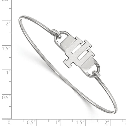 Sterlingsilber Rhodiniert Logoart Indiana University I U Klein Mittig 7 Zoll Draht Armreif
