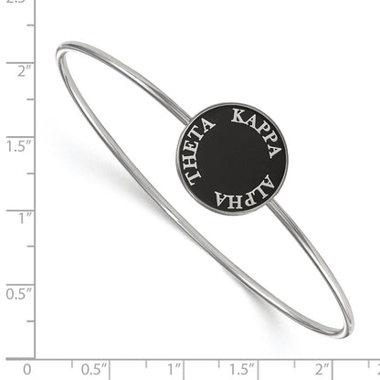 Sterlingsilber S. Rhodiniert Logoart Kappa Alpha Theta Emailliert Schieber auf Armreif Armband