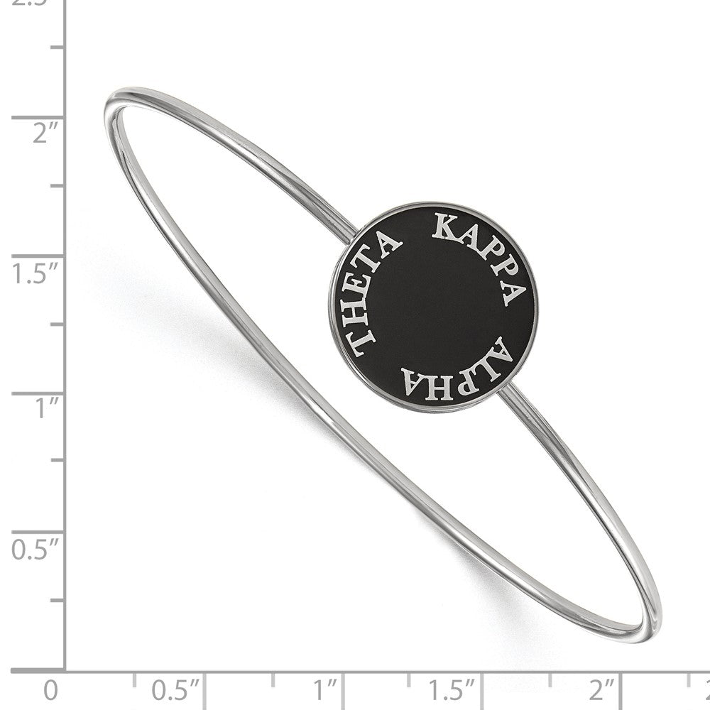 Sterlingsilber S. Rhodiniert Logoart Kappa Alpha Theta Emailliert Schieber auf Armreif Armband
