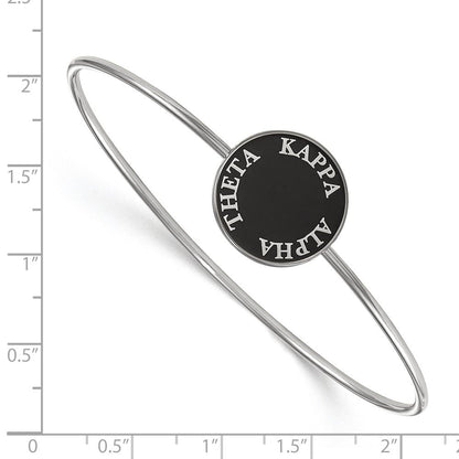 Sterlingsilber S. Rhodiniert Logoart Kappa Alpha Theta Emailliert Schieber auf Armreif Armband
