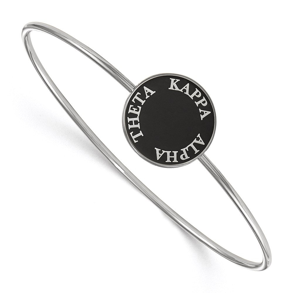 Sterlingsilber S. Rhodiniert Logoart Kappa Alpha Theta Emailliert Schieber auf Armreif Armband