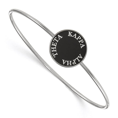 Sterlingsilber S. Rhodiniert Logoart Kappa Alpha Theta Emailliert Schieber auf Armreif Armband