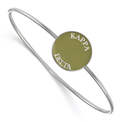 Sterlingsilber Rhodiniert Logoart Kappa Delta Emailliert Schieber auf Armreif Armband