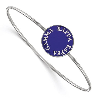 Sterlingsilber S. Rhodiniert Logoart Kappa Gamma Emailliert Schieber auf Armreif Armband