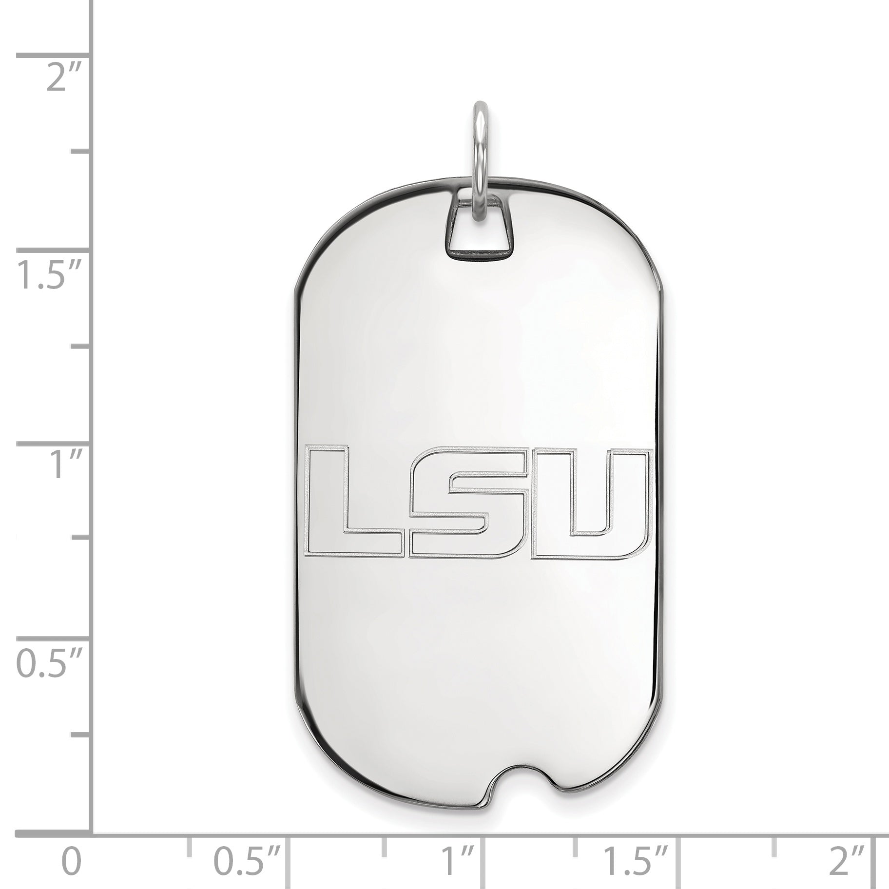 Sterlingsilber Rhodiniert Logoart Louisiana State University L S U Groß Erkennungsmarke Anhänger