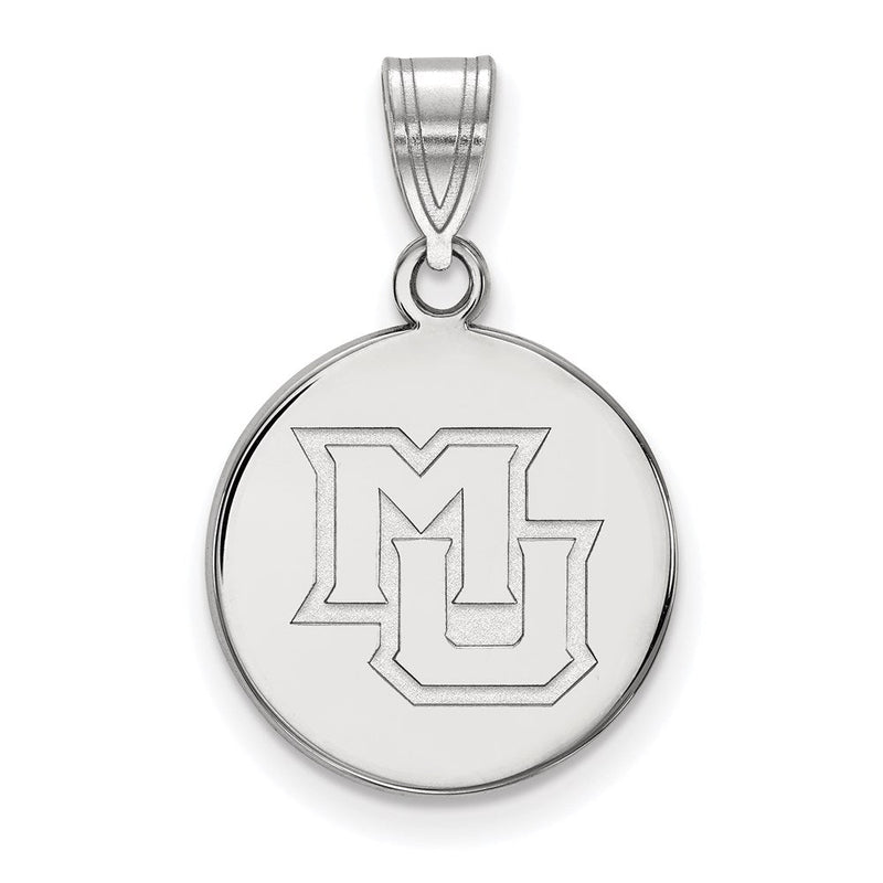 10K Weißgold Logoart Marquette University M U Mittel Plättchen Anhänger