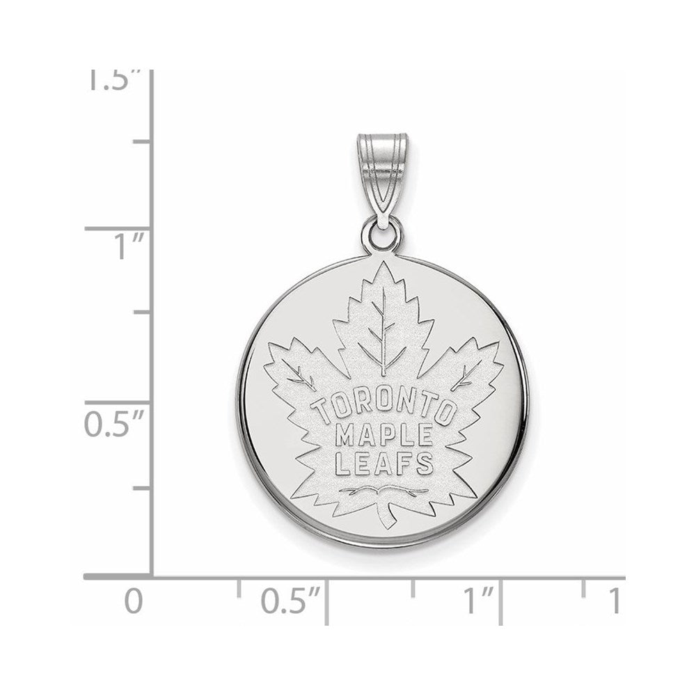 Sterlingsilber Rhodiniert Nhl Logoart Toronto Maple Leafs Groß Plättchen Anhänger