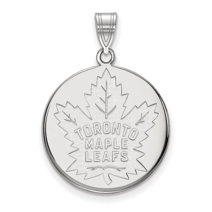 Sterlingsilber Rhodiniert Nhl Logoart Toronto Maple Leafs Groß Plättchen Anhänger