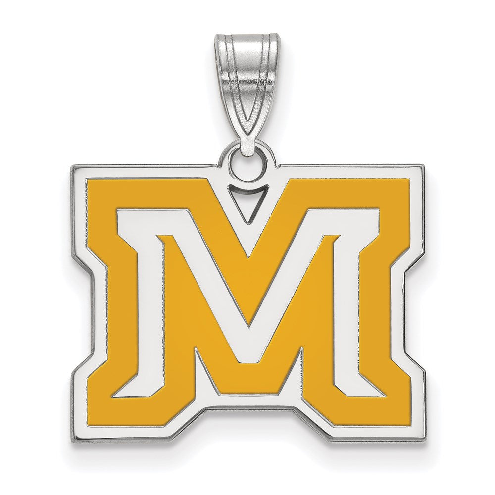 Sterlingsilber Rhodiniert Logoart Montana State University Buchstabe M Mittel Emailliert Anhänger