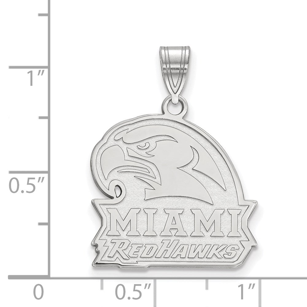 Sterlingsilber Rhodiniert Logoart Miami University Ohio Redhawks Groß Anhänger
