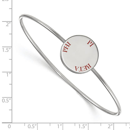 Sterlingsilber Rhodiniert Logoart Pi Beta Phi Emailliert Schieber auf Armreif Armband