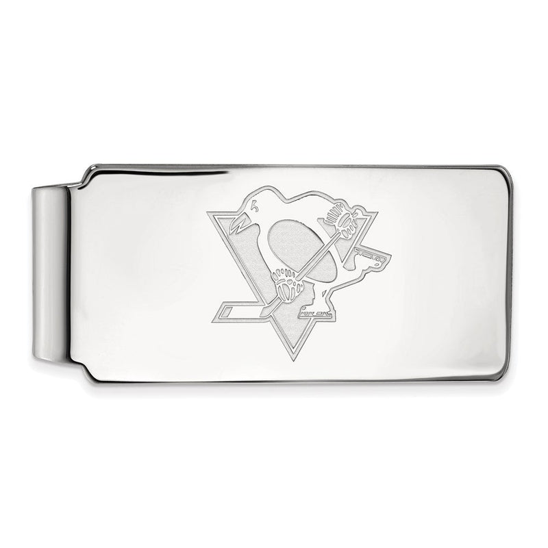 Sterlingsilber Rhodiniert Nhl Logoart Pittsburgh Penguins Geldklammer
