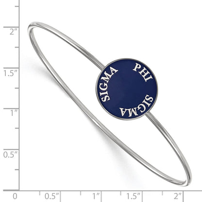 Sterlingsilber Rhodiniert Logoart Phi Sigma Emailliert Schieber auf Armreif