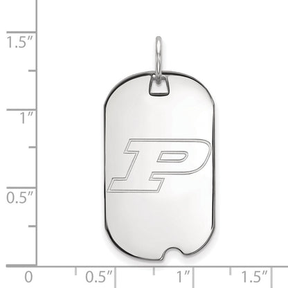 Sterlingsilber Rhodiniert Logoart Purdue University Buchstabe P Klein Erkennungsmarke Anhänger