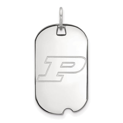 Sterlingsilber Rhodiniert Logoart Purdue University Buchstabe P Klein Erkennungsmarke Anhänger