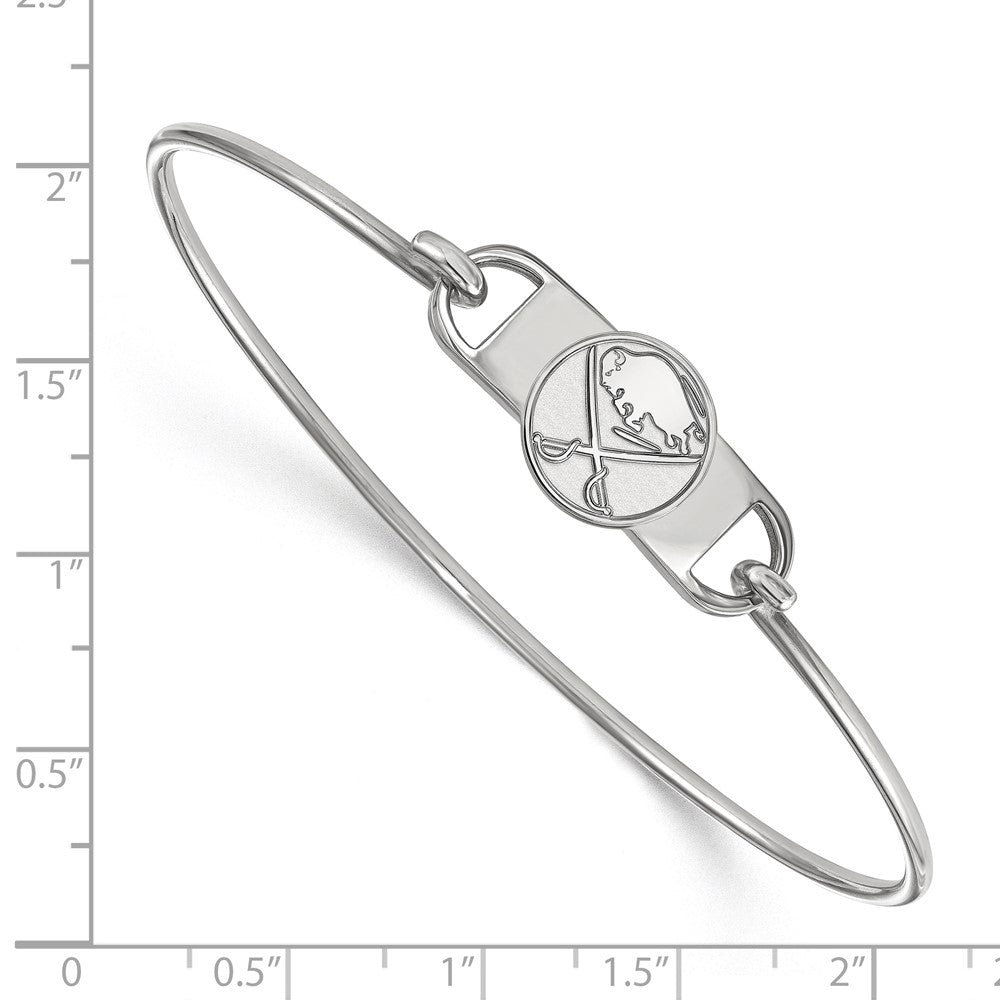 Sterlingsilber Rhodiniert Nhl Logoart Buffalo Sabres Klein Mittig 7 Zoll Draht Armreif