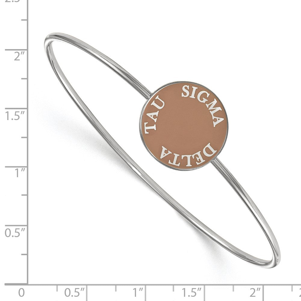 Sterlingsilber Rhodiniert Logoart Sigma Delta Tau Emailliert Schieber auf Armreif Armband