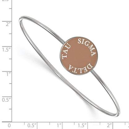 Sterlingsilber Rhodiniert Logoart Sigma Delta Tau Emailliert Schieber auf Armreif Armband