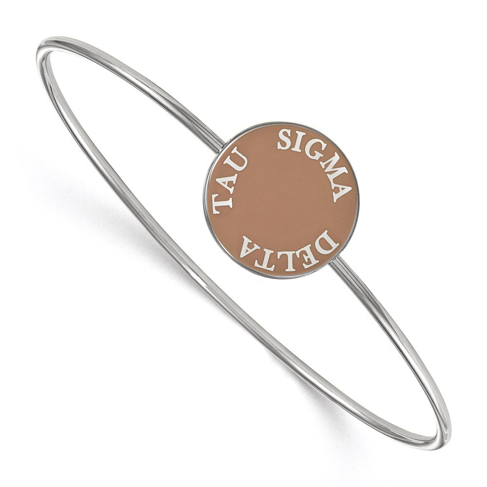 Sterlingsilber Rhodiniert Logoart Sigma Delta Tau Emailliert Schieber auf Armreif Armband