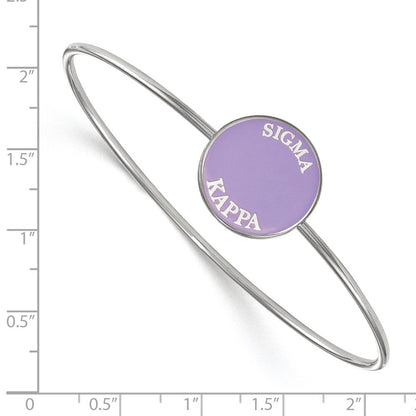 Sterlingsilber Rhodiniert Logoart Sigma Kappa Emailliert Schieber auf Armreif Armband