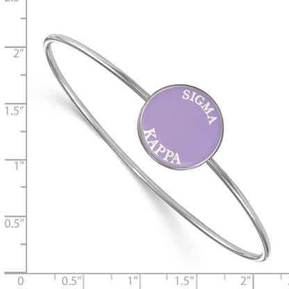 Sterlingsilber Rhodiniert Logoart Sigma Kappa Emailliert Schieber auf Armreif Armband