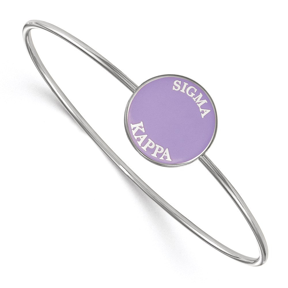 Sterlingsilber Rhodiniert Logoart Sigma Kappa Emailliert Schieber auf Armreif Armband