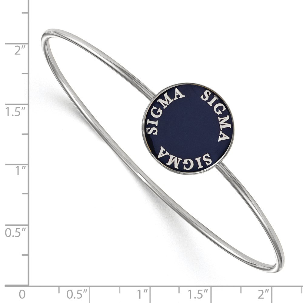 Sterlingsilber S. Rhodiniert Logoart Sigma Emailliert Schieber auf Armreif Armband