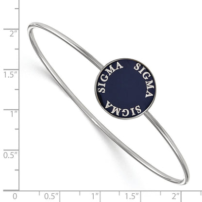 Sterlingsilber S. Rhodiniert Logoart Sigma Emailliert Schieber auf Armreif Armband