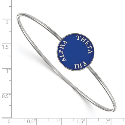 Sterlingsilber Rhodiniert Logoart Theta Phi Alpha Emailliert Schieber auf Armreif Armband