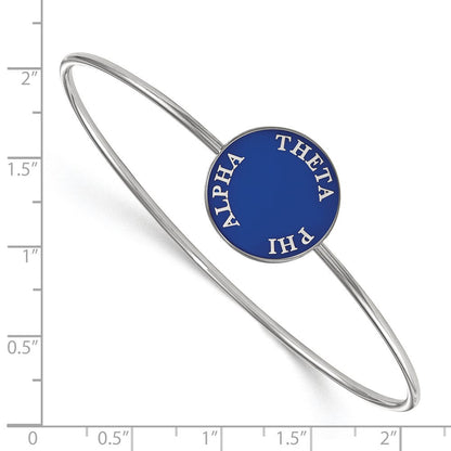 Sterlingsilber Rhodiniert Logoart Theta Phi Alpha Emailliert Schieber auf Armreif Armband