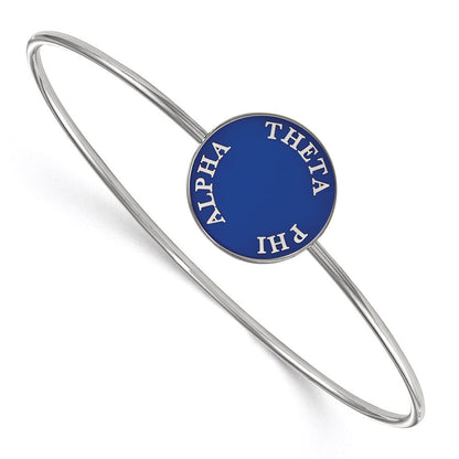 Sterlingsilber Rhodiniert Logoart Theta Phi Alpha Emailliert Schieber auf Armreif Armband