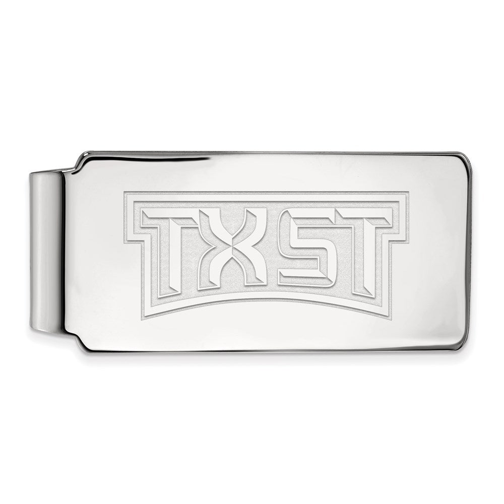 Sterlingsilber Rhodiniert Logoart Texas State University Geldklammer