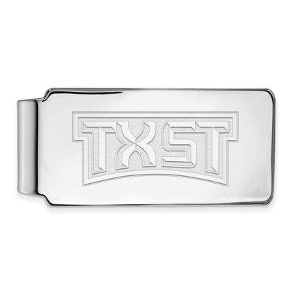 Sterlingsilber Rhodiniert Logoart Texas State University Geldklammer