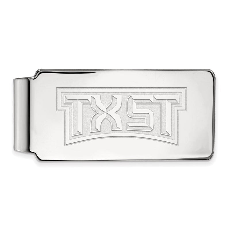 Sterlingsilber Rhodiniert Logoart Texas State University Geldklammer