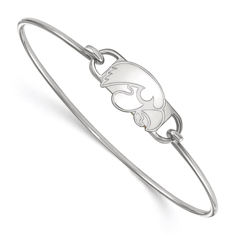 Sterlingsilber S. Rhodiniert P Logoart University Of Iowa Klein Mittig Draht Armreif
