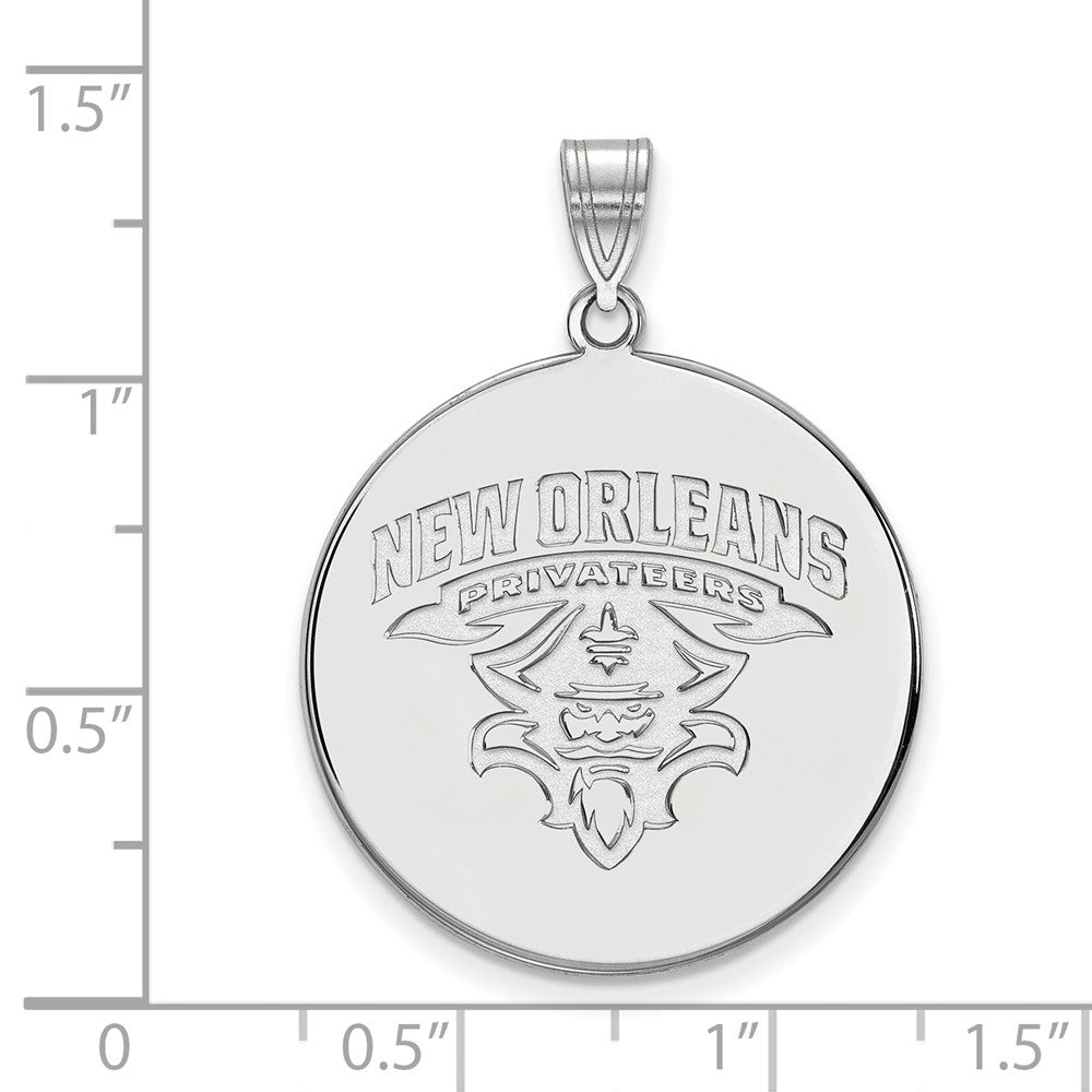 Sterlingsilber Rhodiniert Logoart University Of New Orleans Privateers Extra Groß Plättchen Anhänger