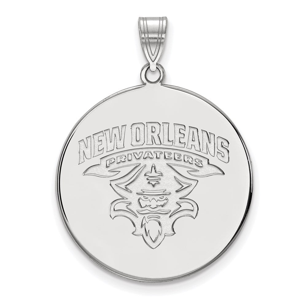 Sterlingsilber Rhodiniert Logoart University Of New Orleans Privateers Extra Groß Plättchen Anhänger