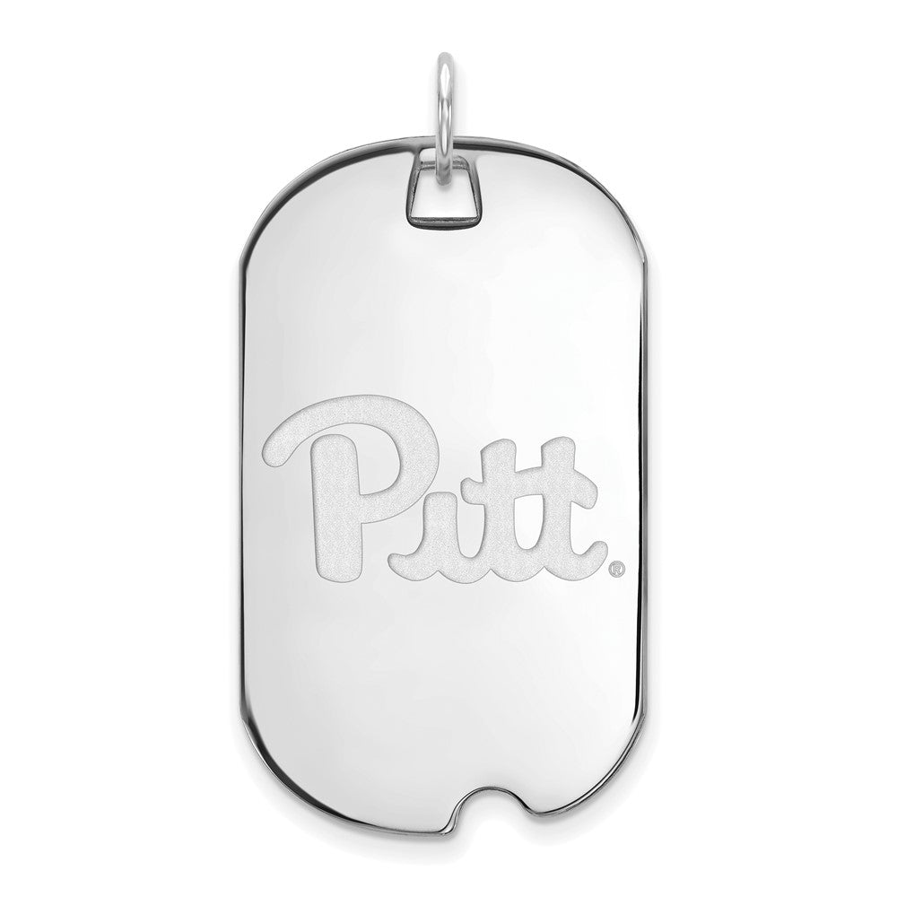 Sterlingsilber Rhodiniert Logoart University Of Pittsburgh Groß Erkennungsmarke Anhänger