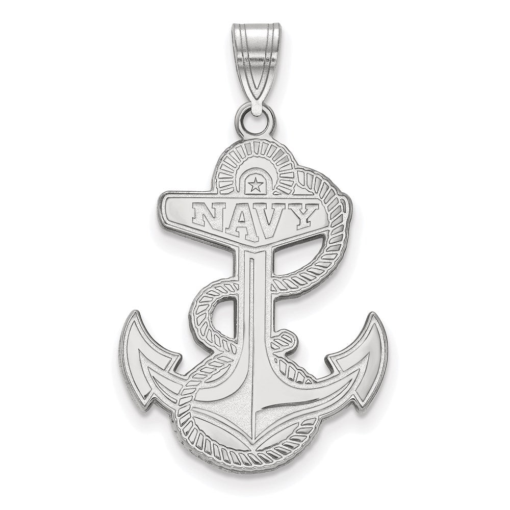10K Weißgold Logoart Us Naval Akademie Anker Extra Groß Anhänger