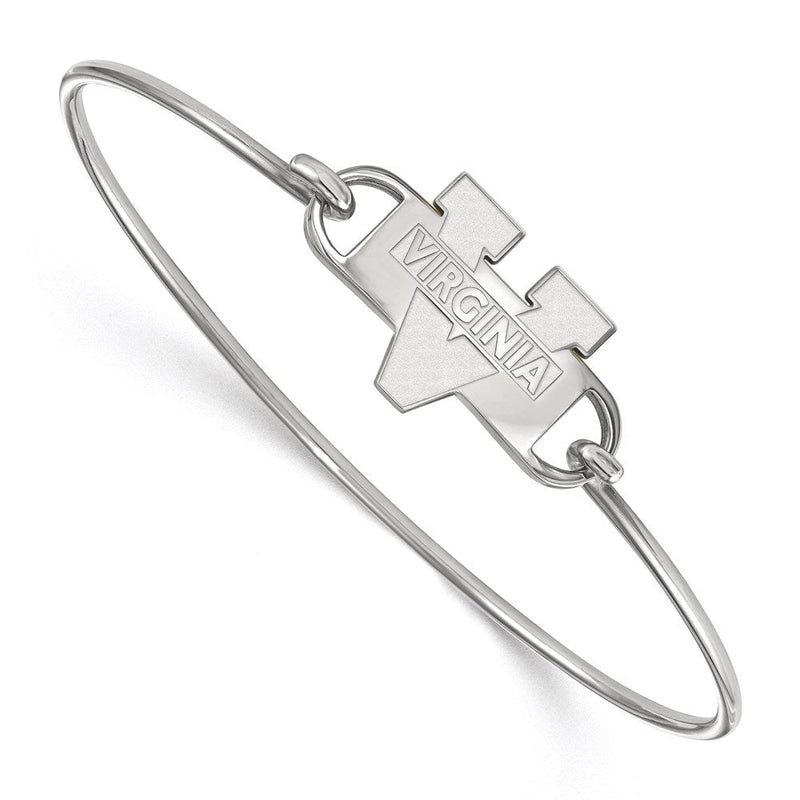 Sterlingsilber Rhodiniert Logoart University Of Virginia Klein Mittig 7 Zoll Draht Armreif