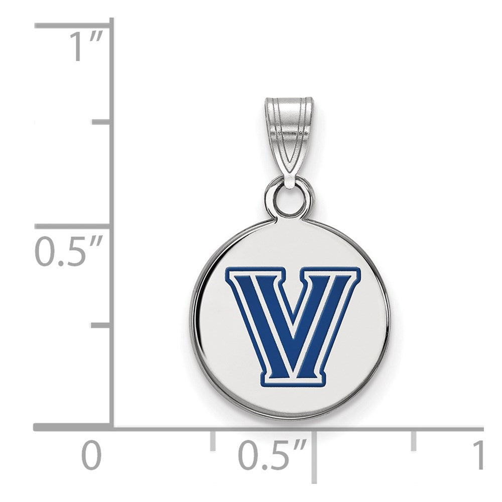 Sterlingsilber Rhodiniert Logoart Villanova University Buchstabe V Klein Emailliert Plättchen Anhänger