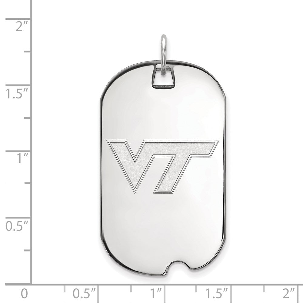 10K Weißgold Logoart Virginia Tech V T Groß Erkennungsmarke Anhänger