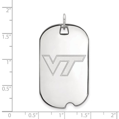 10K Weißgold Logoart Virginia Tech V T Groß Erkennungsmarke Anhänger