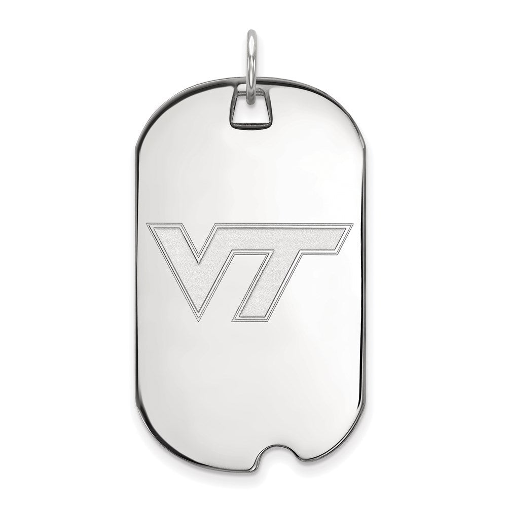 Sterlingsilber Rhodiniert Logoart Virginia Tech V T Groß Erkennungsmarke Anhänger
