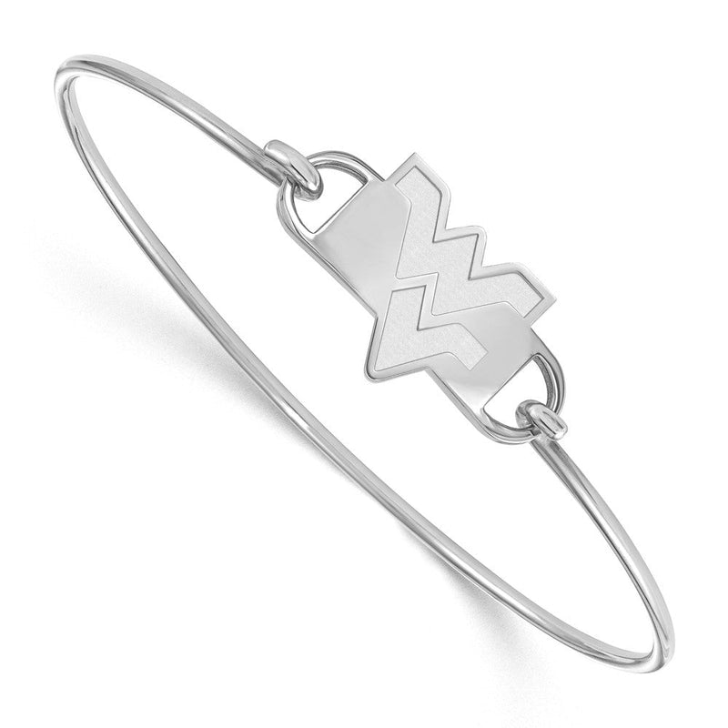 Sterlingsilber Rhodiniert Logoart West Virginia University W V Klein Mittig 7 Zoll Draht Armreif