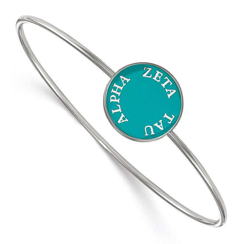 Sterlingsilber Rhodiniert Logoart Zeta Tau Alpha Emailliert Schieber auf Armreif Armband