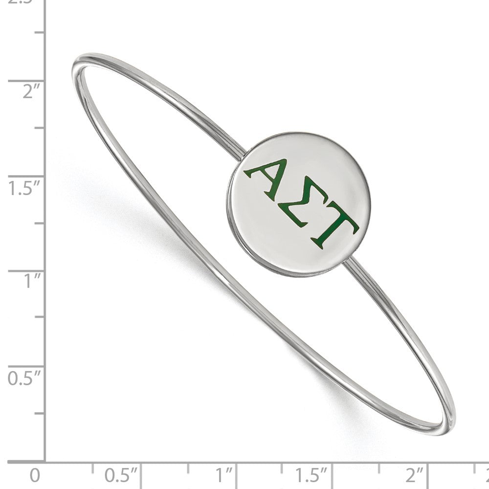 Sterlingsilber Rhodiniert Logoart Alpha Sigma Tau Emailliert Schieber auf Armreif Armband