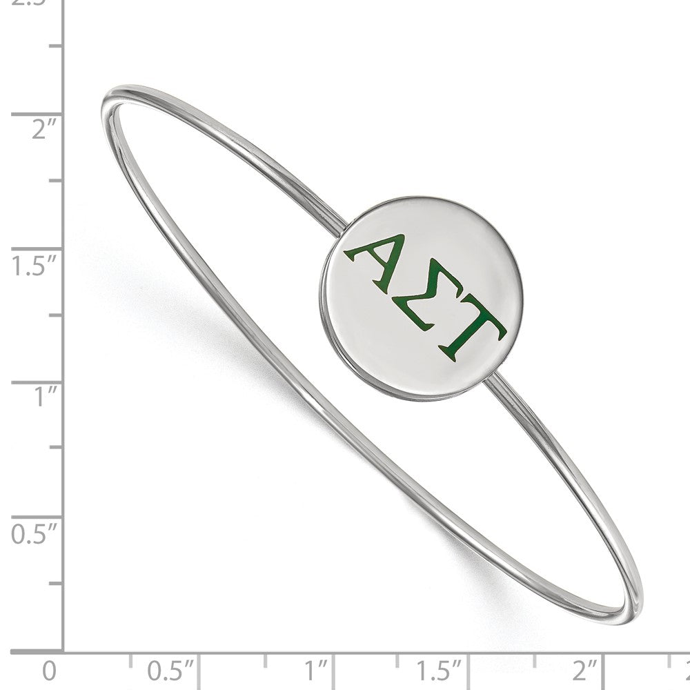 Sterlingsilber Rhodiniert Logoart Alpha Sigma Tau Emailliert Schieber auf Armreif Armband